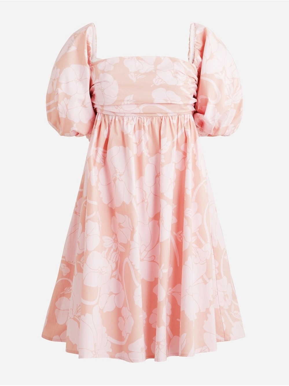 J CREW PUFF-SLEEVE MINI DRESS IN WINDSWEPT FLORAL